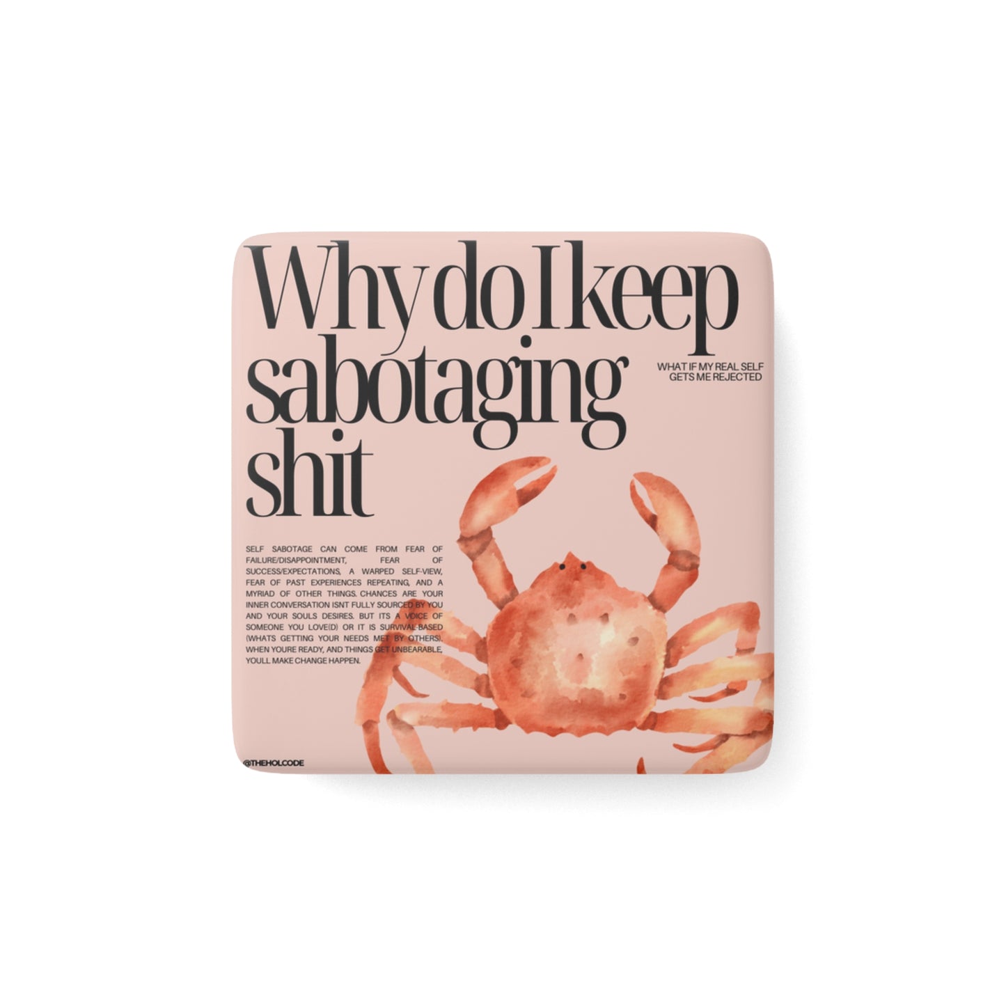 Saboteur Porcelain Magnet, Square