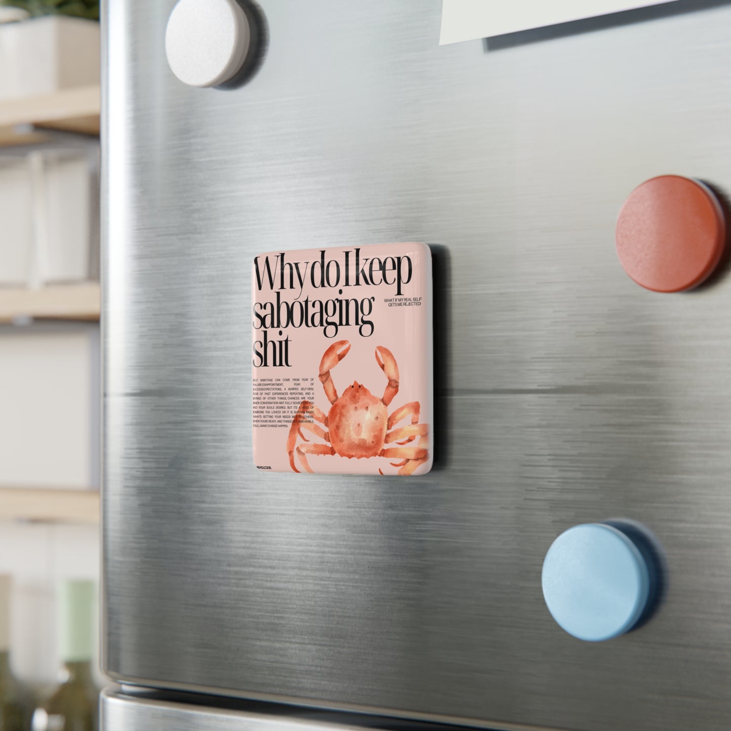 Saboteur Porcelain Magnet, Square