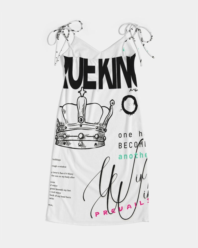 King Women's All-Over Print Tie Strap Split Dress