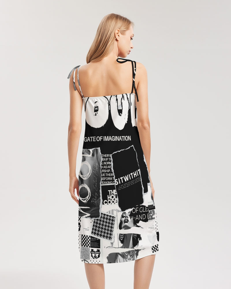 Loud Af Women's All-Over Print Tie Strap Split Dress