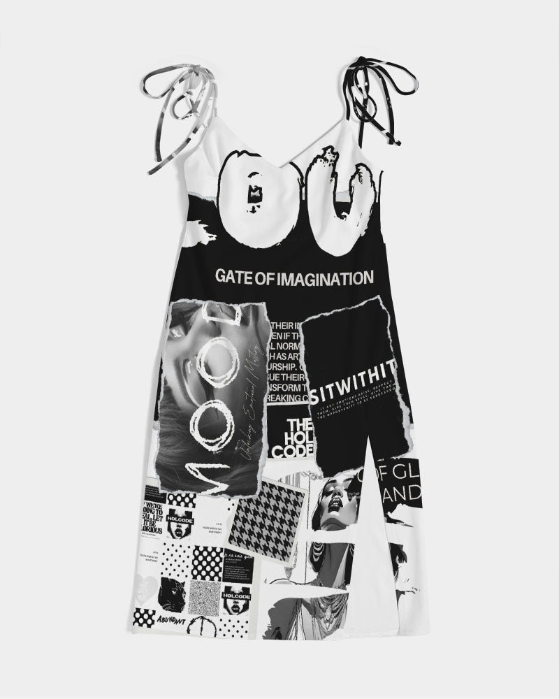 Loud Af Women's All-Over Print Tie Strap Split Dress