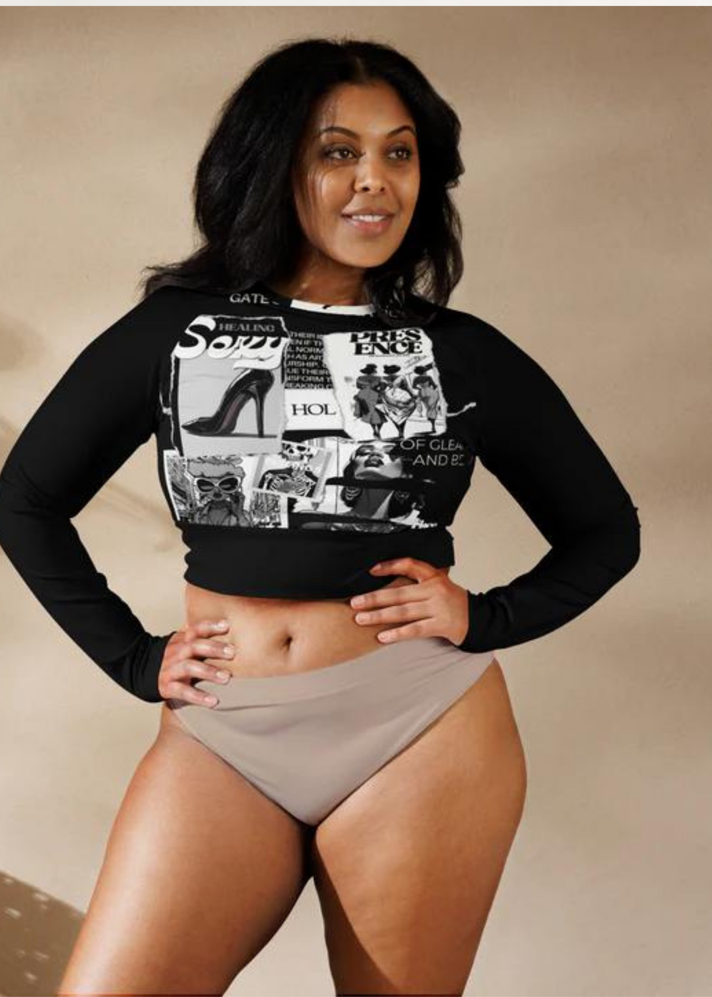 Loud Recycled long-sleeve crop top