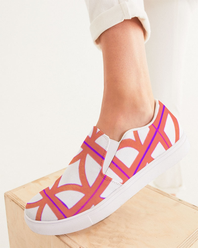 Pink Flower Women's Slip-On Canvas Shoe