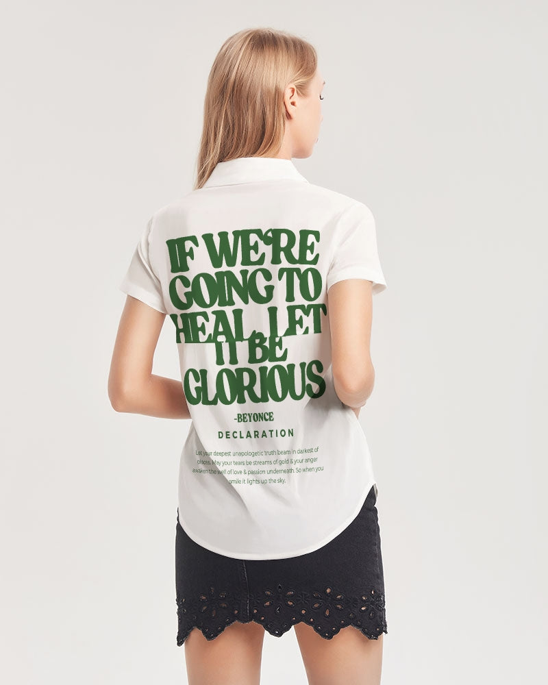 Glorious Women's Short Sleeve Button Up