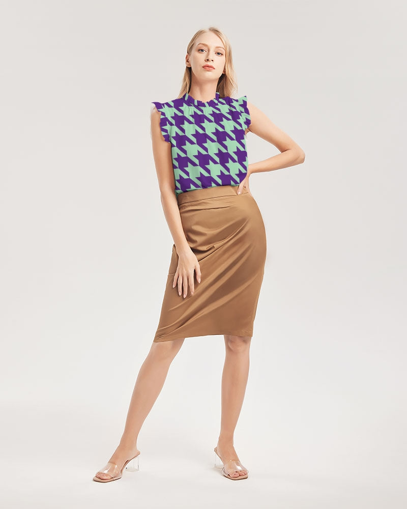 Wintermint Ruffle Sleeve Top