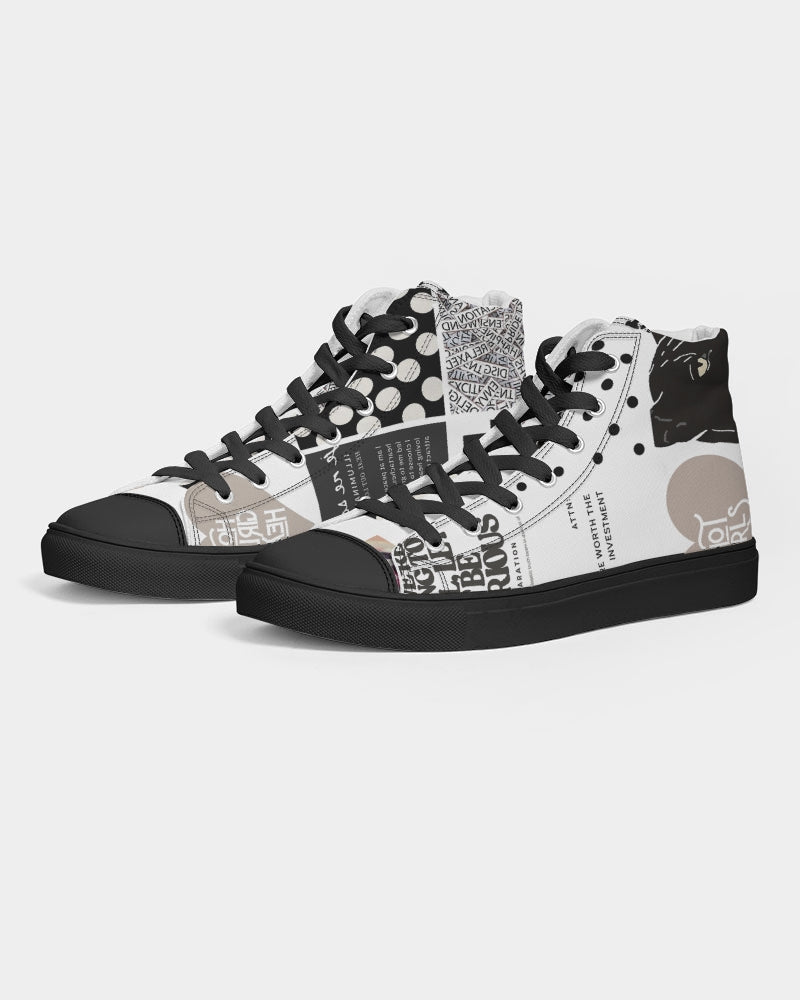 Patched Up Women's Hightop Canvas Shoe - Black