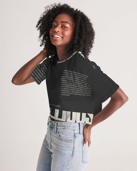 Rebel Women's All-Over Print Lounge Cropped Tee