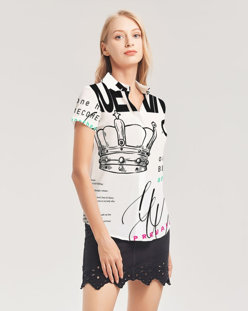 King Women's Short Sleeve Button Up