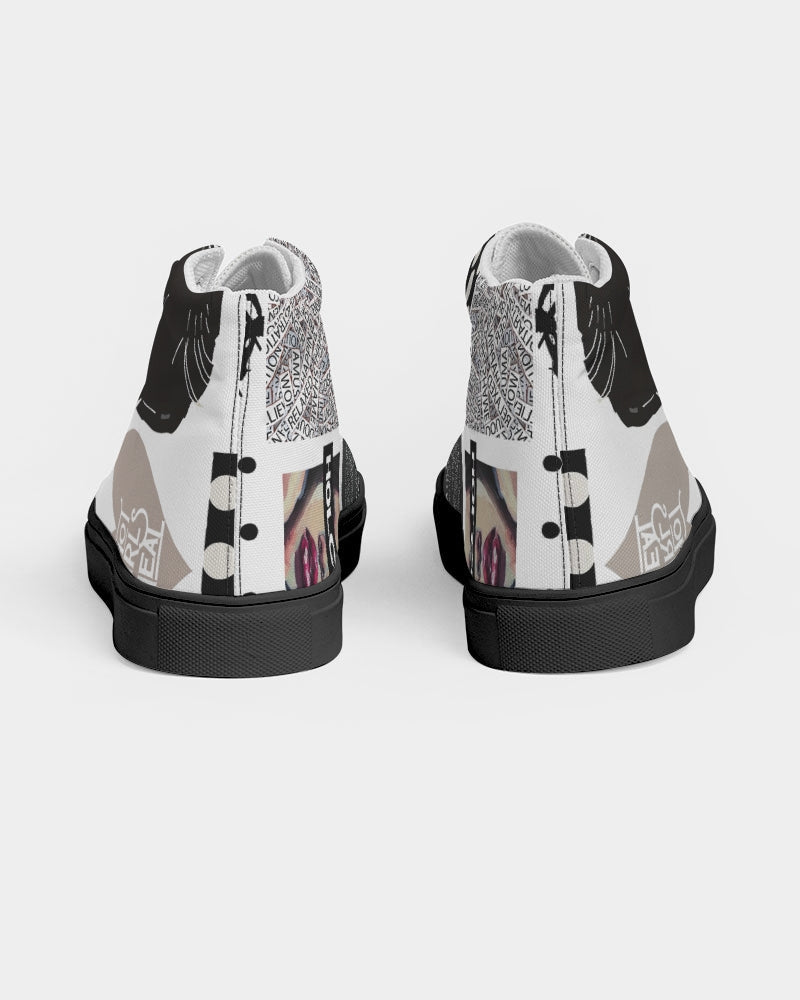 Patched Up Women's Hightop Canvas Shoe - Black