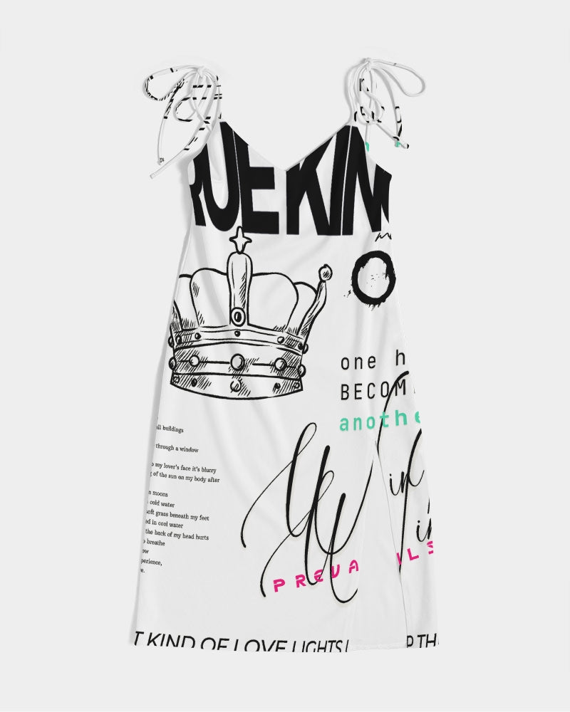 King Women's All-Over Print Tie Strap Split Dress