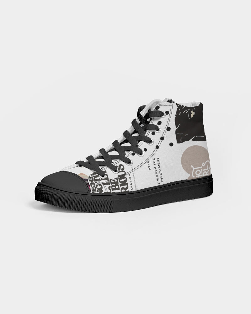 Patched Up Women's Hightop Canvas Shoe - Black