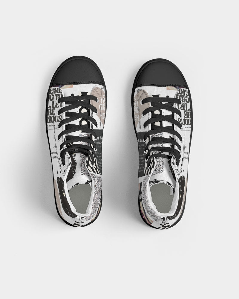Patched Up Women's Hightop Canvas Shoe - Black