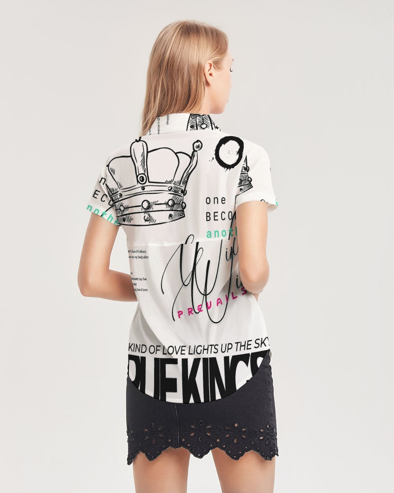 King Women's Short Sleeve Button Up