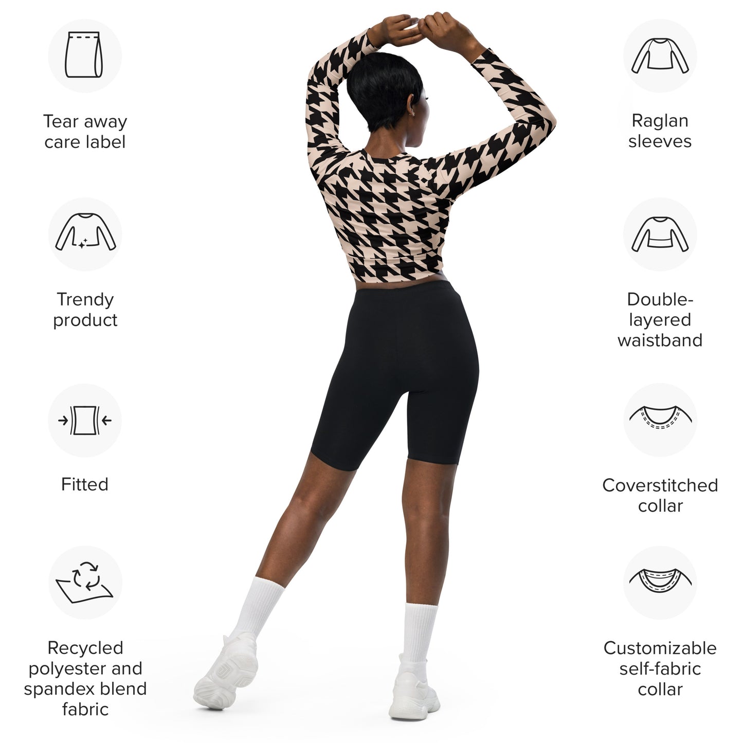 Her Recycled long-sleeve crop top