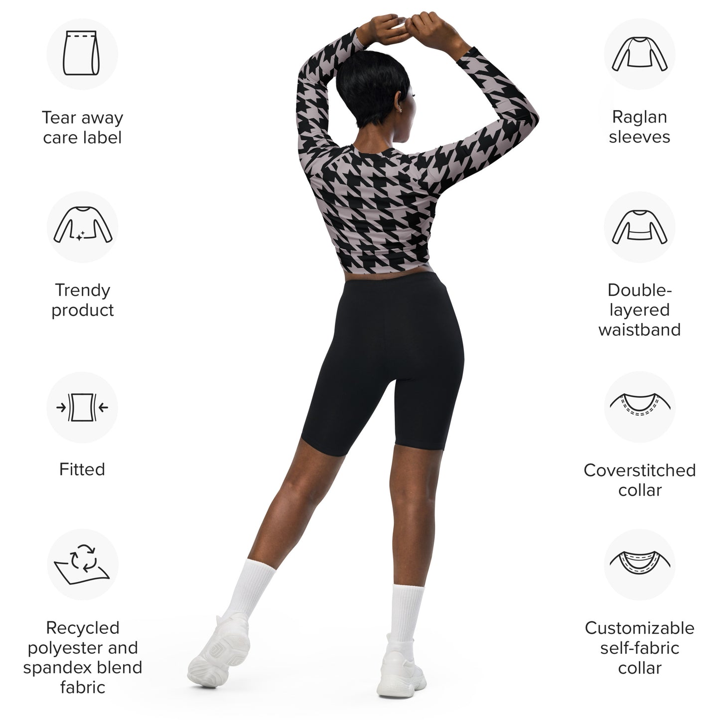 SHE Recycled long-sleeve crop top