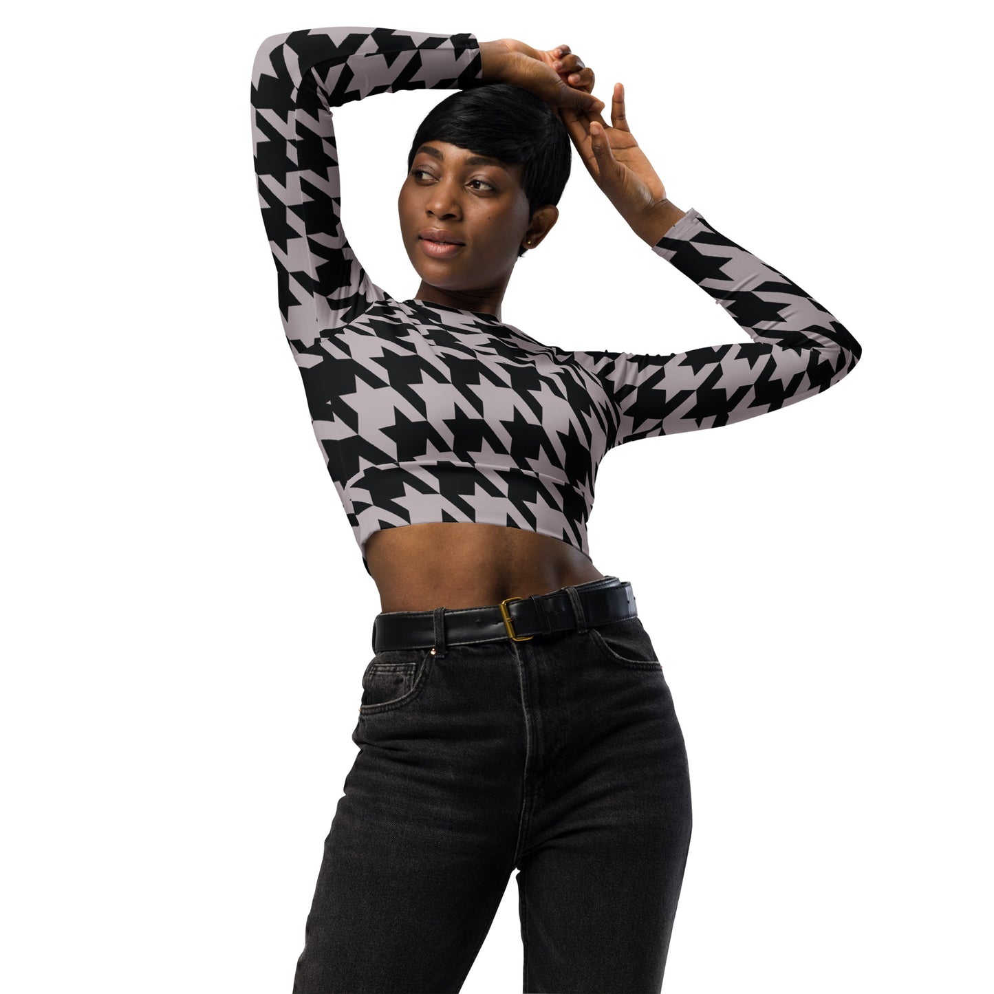 SHE Recycled long-sleeve crop top