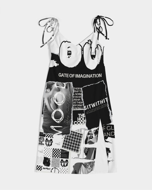 Loud Af Women's All-Over Print Tie Strap Split Dress
