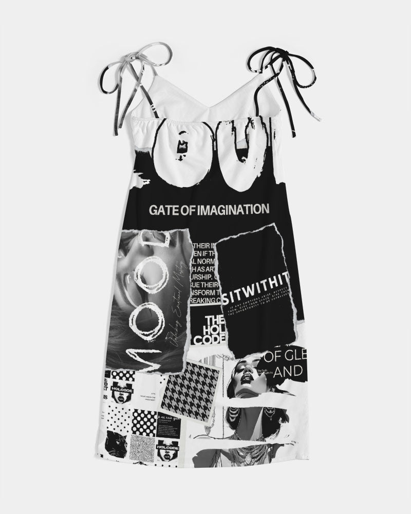 Loud Af Women's All-Over Print Tie Strap Split Dress