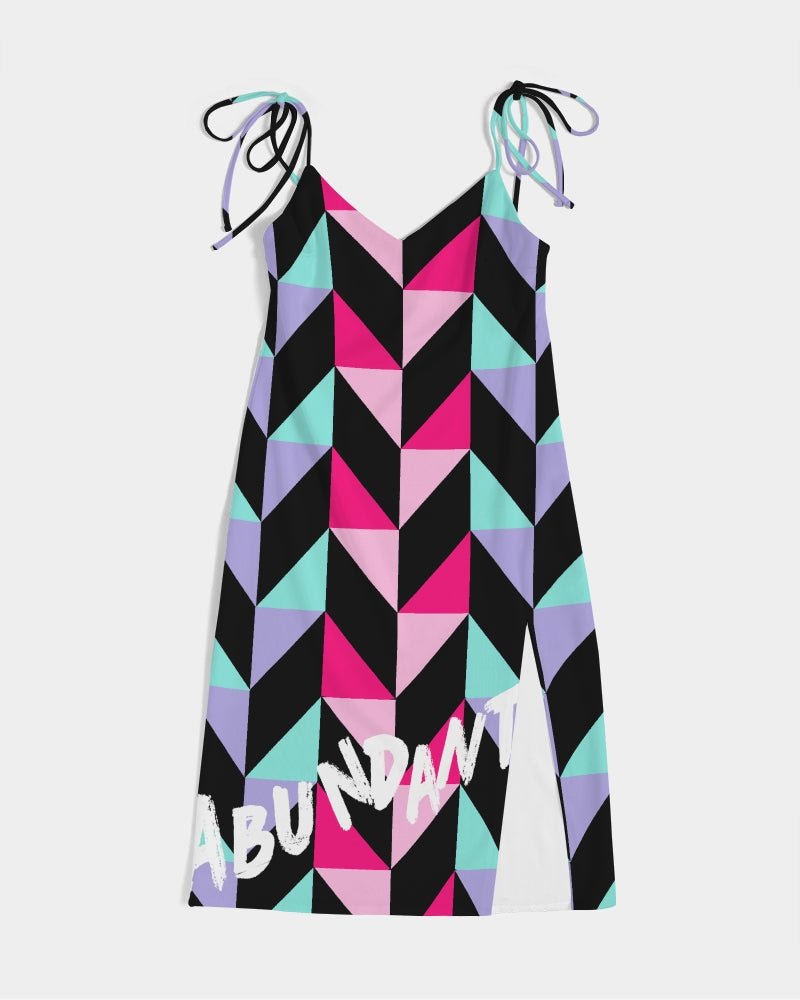 Flashing lights Women's Tie Strap Split Dress