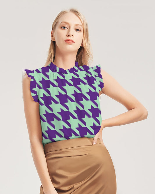 Wintermint Ruffle Sleeve Top