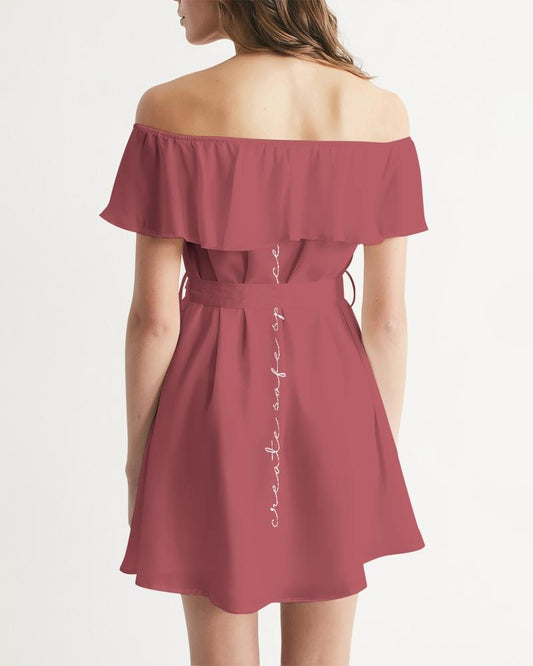 Create Safe Spaces Women's Off-Shoulder Dress - No Pride Apparel