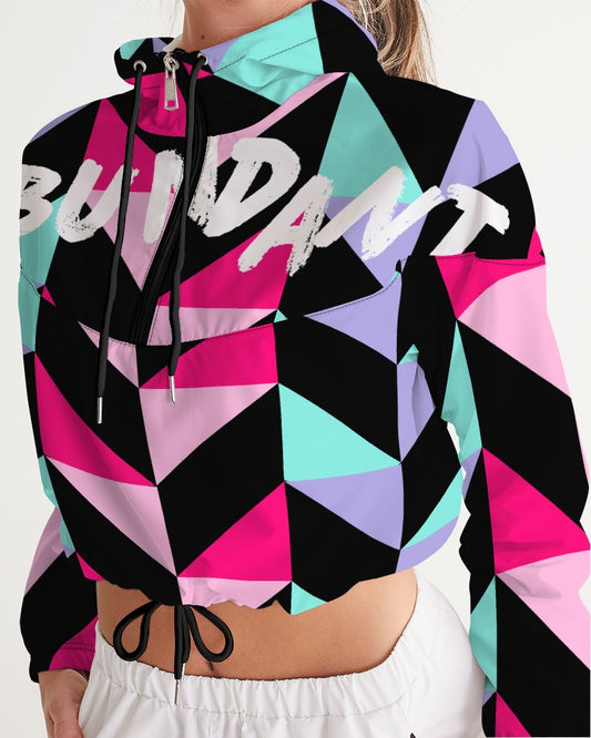 Flashing lights Women's Cropped Windbreaker