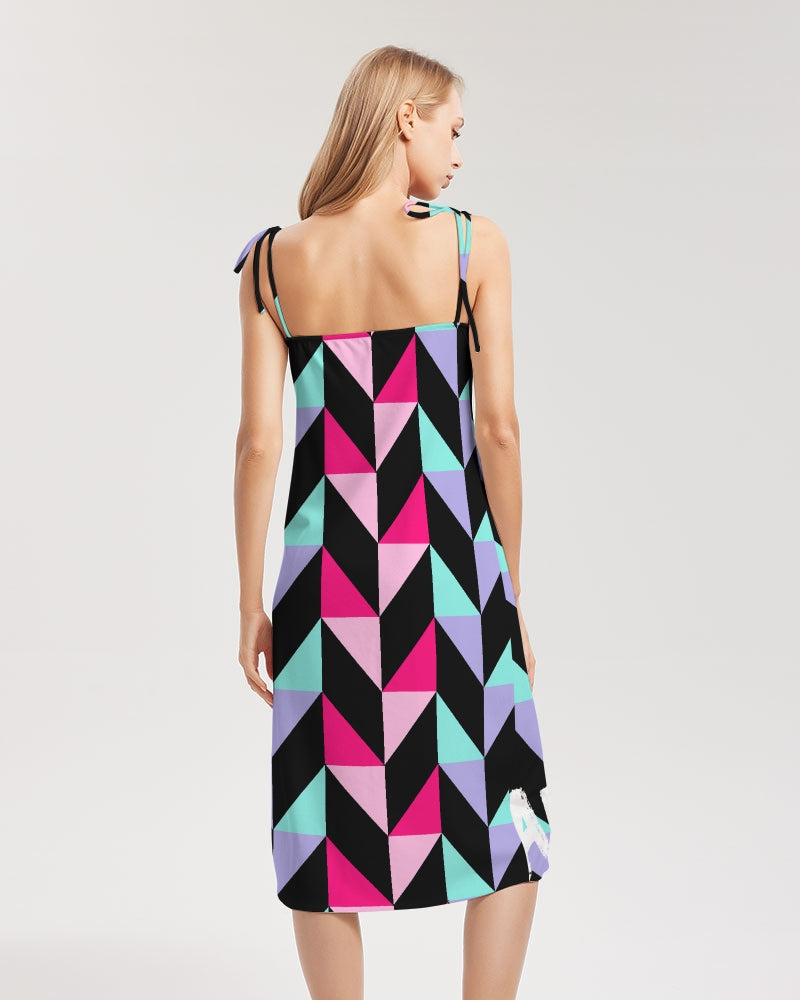 Flashing lights Women's Tie Strap Split Dress