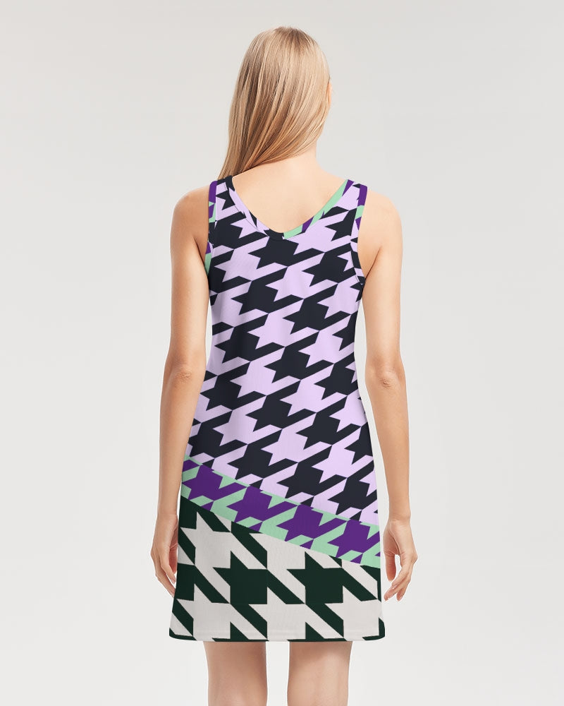 Here Rib Knit V Neck Mini Dress